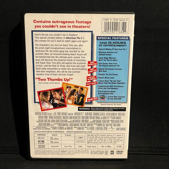 American Pie 2 DVD Unrated Collector’s Edition (2001) Widescreen Comedy - Picture 2 of 6